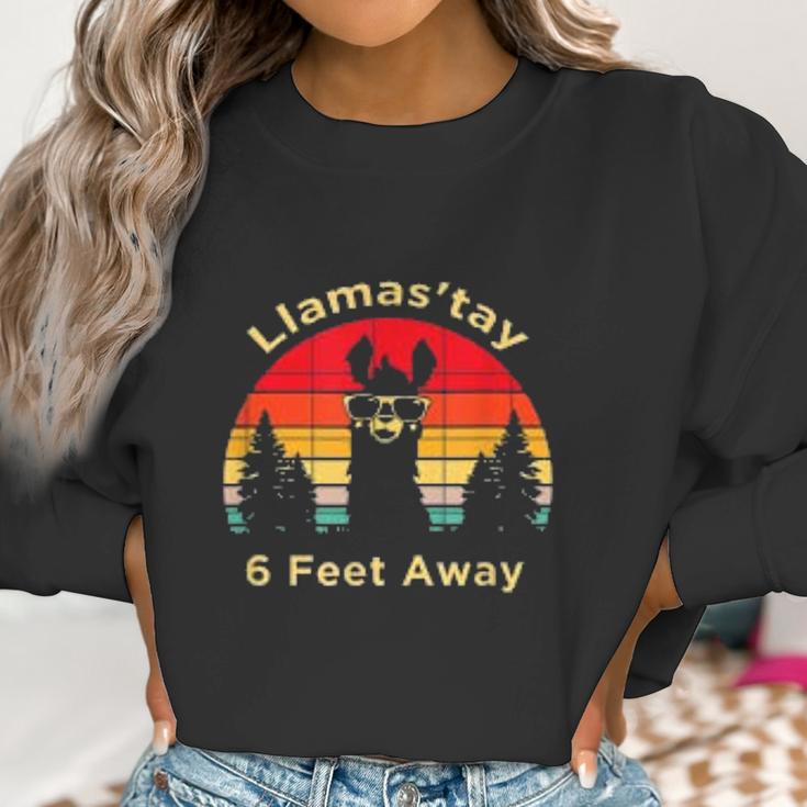 Funny Social Distancing Llama Retro Yoga Gift Women Sweatshirt Gifts for Women