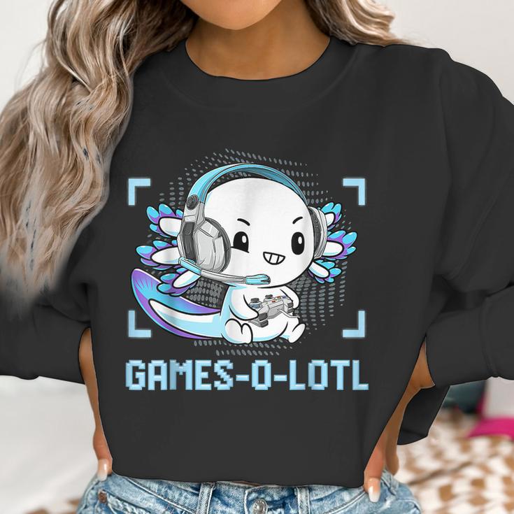 Gamesolotl Axolotl Video Gamer Kawaii Pastel Goth Anime Boys V2 Men Women T-Shirt Graphic Print Casual Unisex Tee Women Sweatshirt Gifts for Women