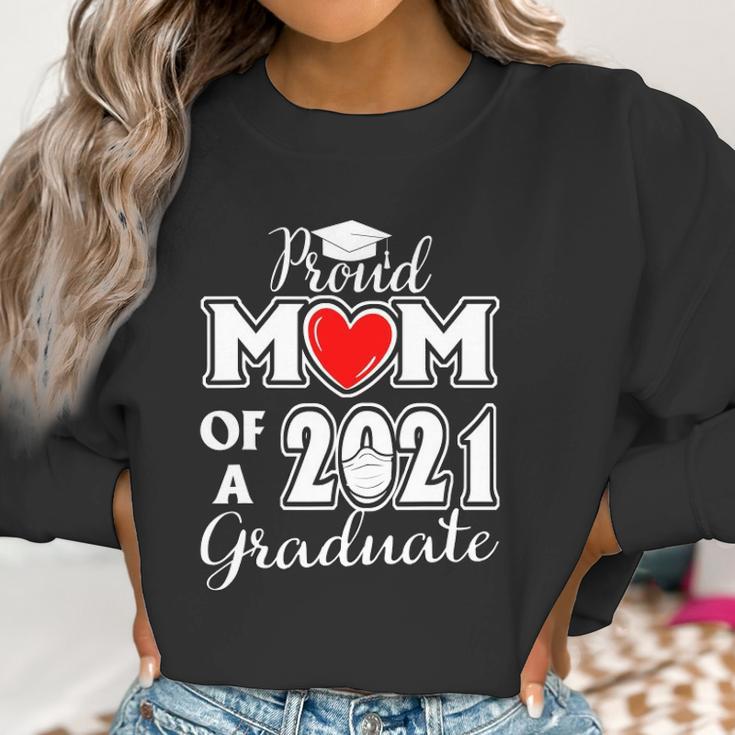 Graduation Proud Mom Of A 2021 Face Mask Graduate Senior 21 Ver2 Women Sweatshirt Gifts for Women