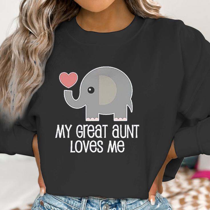 Great Aunt Loves Me Elephant Infant Creeper Women Sweatshirt Gifts for Women