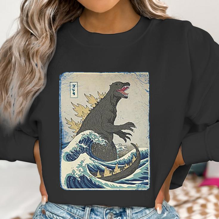 The Great Godzilla Off Kanagawa Funny Women Sweatshirt Gifts for Women