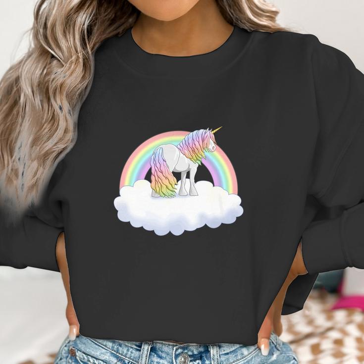 Gypsy Vanner Draft Horse Rainbow Unicorn Women Sweatshirt Gifts for Women