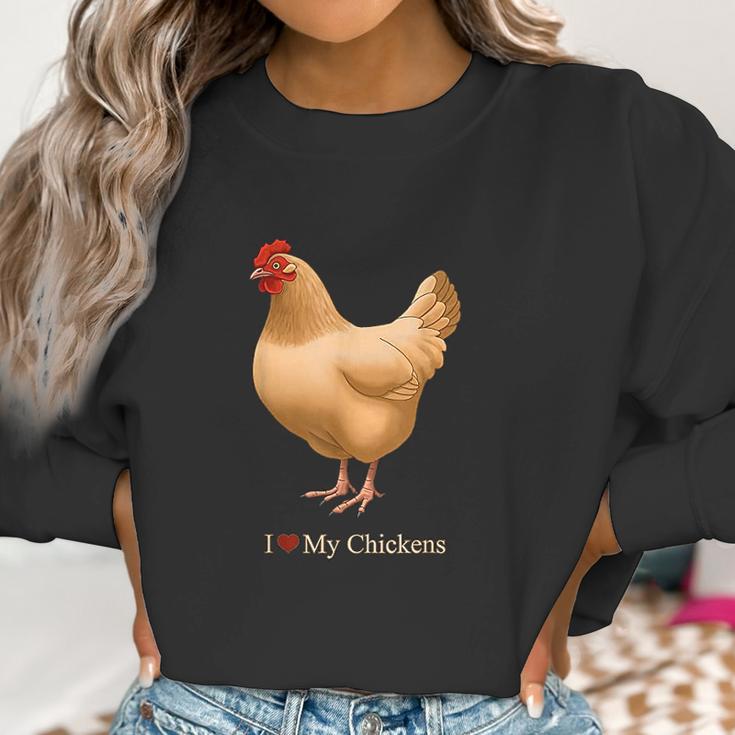 I Heart Love My Chickens Buff Orpington Hen Women Sweatshirt Gifts for Women