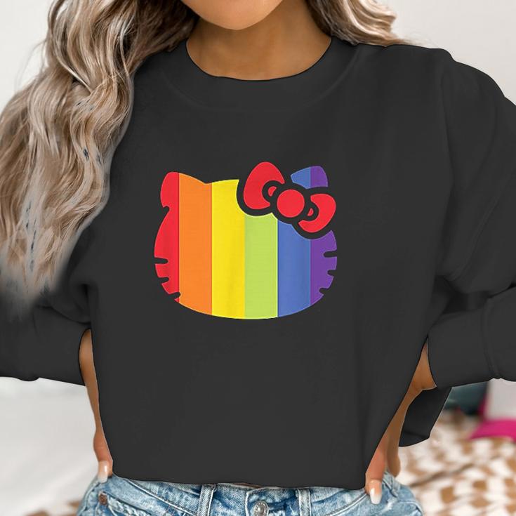 Hello Kitty Rainbow Stripe Women Sweatshirt Gifts for Women