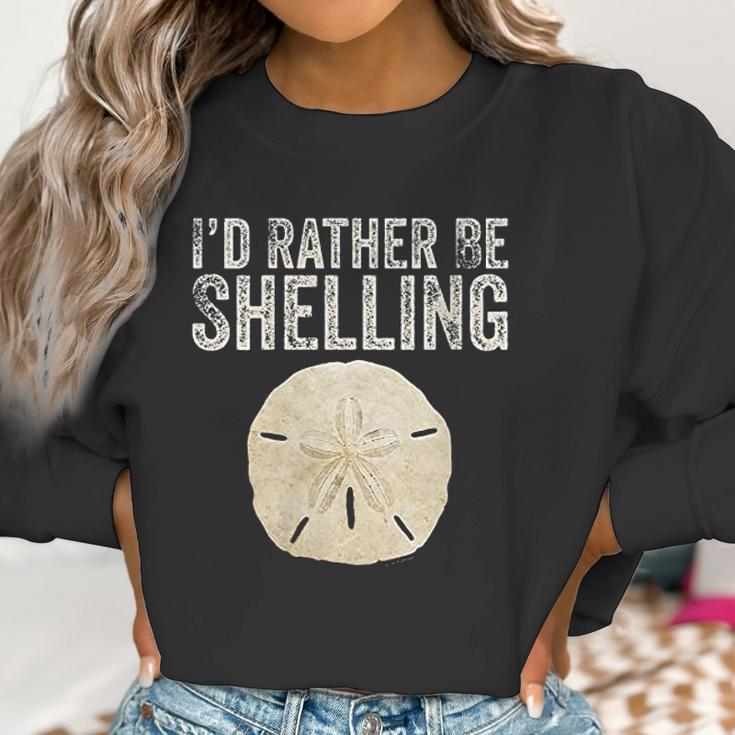 Womens Id Rather Be Shelling For Ocean Loving Sea Shell Hunters V-Neck T-Shirt Women Sweatshirt Gifts for Women