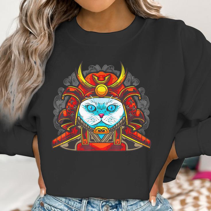 Japanese Persian Samurai Cat I Yoroi For Cat Lovers Cat Mom Women Sweatshirt Gifts for Women