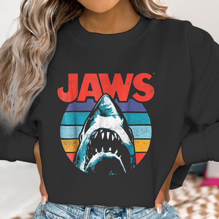 Jaws Retro Colors Shark Rainbow Women Sweatshirt Gifts for Women