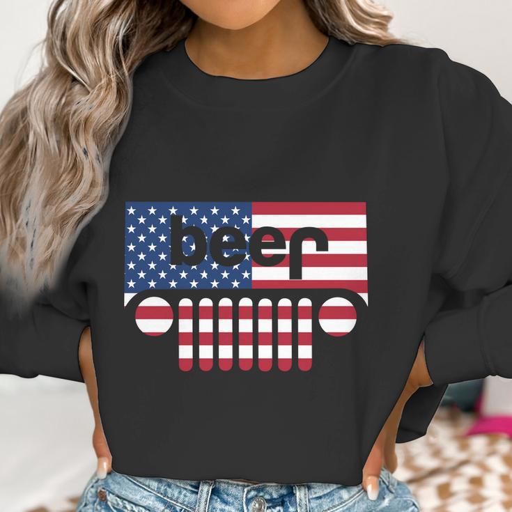 Jeep Beer American Flag Jeep And Beer Shirt Women Sweatshirt Gifts for Women