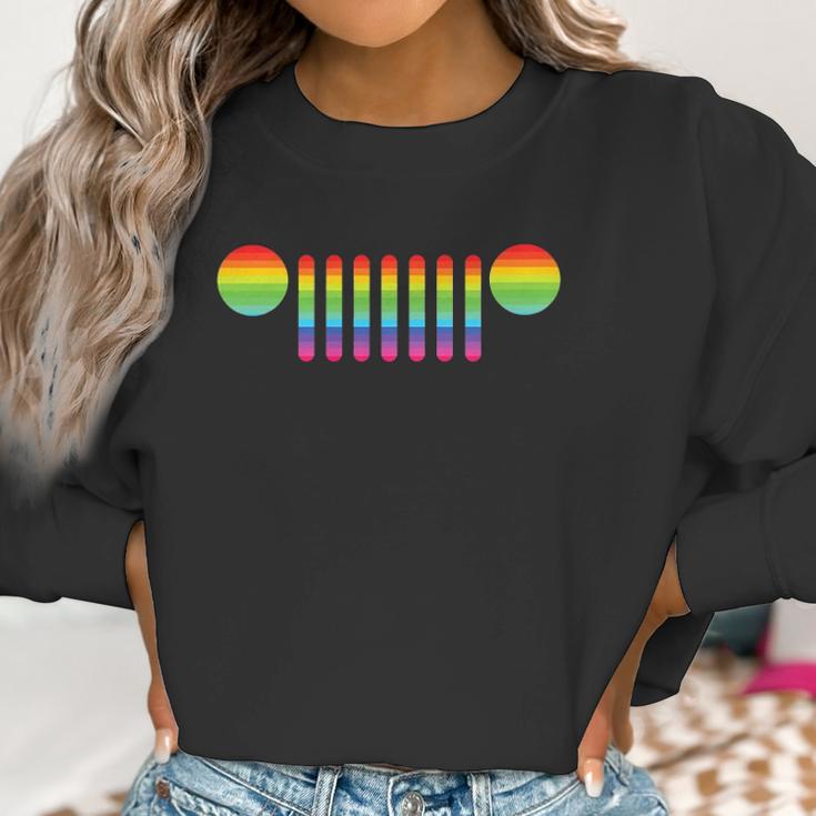 Womens Jeep Pride 7-Slot Grille Rainbow Women Sweatshirt Gifts for Women