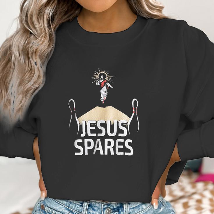 Jesus Spares Funny Bowling Team Bowler Alley League Christian Humor Women Sweatshirt Gifts for Women