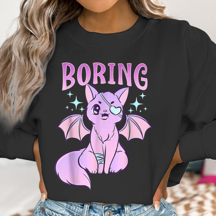 Kawaii Pastel Goth Cute Creepy Bat Cat Anime Theme V2 Men Women T-Shirt Graphic Print Casual Unisex Tee Women Sweatshirt Gifts for Women