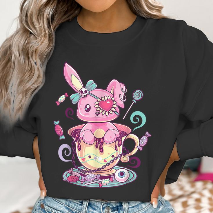 Kawaii Pastel Goth Cute Creepy Rabbit Menhera Occult Bunny Men Women T-Shirt Graphic Print Casual Unisex Tee Women Sweatshirt Gifts for Women