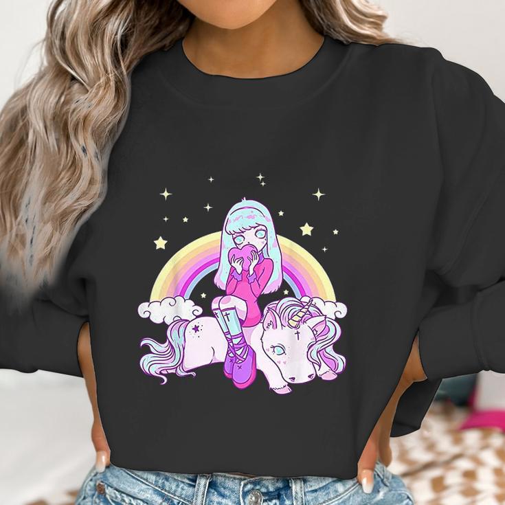 Kawaii Pastel Goth Rainbow Unicorn Cute Girl Women Sweatshirt Gifts for Women