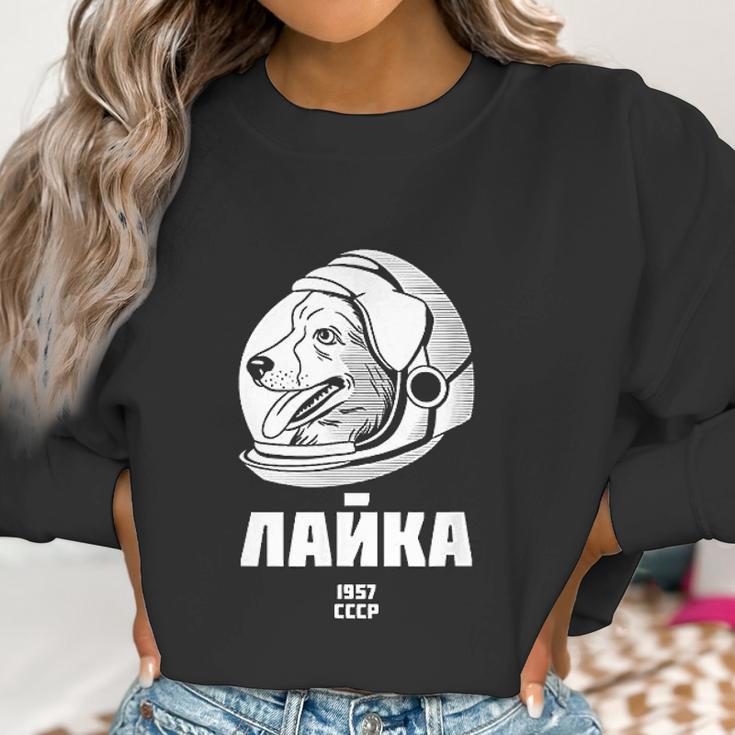 Laika 1957 Space Sputnik Mission Russian Dog Women Sweatshirt Gifts for Women