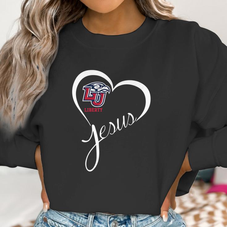 Liberty Flames Heart Jesus Apparel Women Sweatshirt Gifts for Women