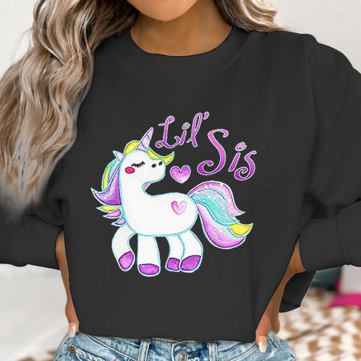 Lil Sis Unicorn Little Sister Infant Creeper Women Sweatshirt Gifts for Women