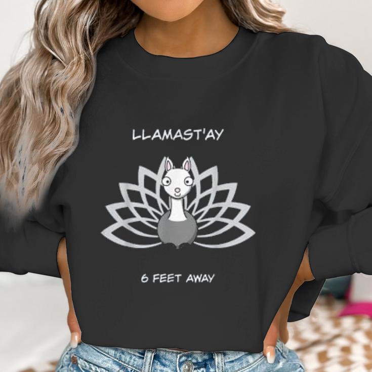 Llamastay 6 Feet Away Funny Social Distancing Women Sweatshirt Gifts for Women