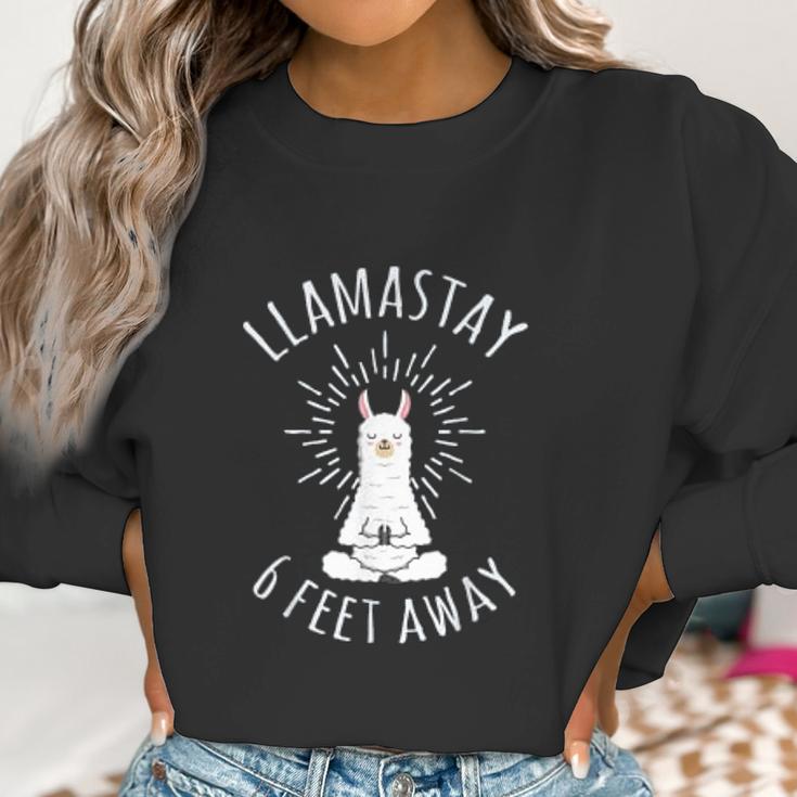 Llamastay 6 Feet Away Funny Social Distancing Women Sweatshirt Gifts for Women