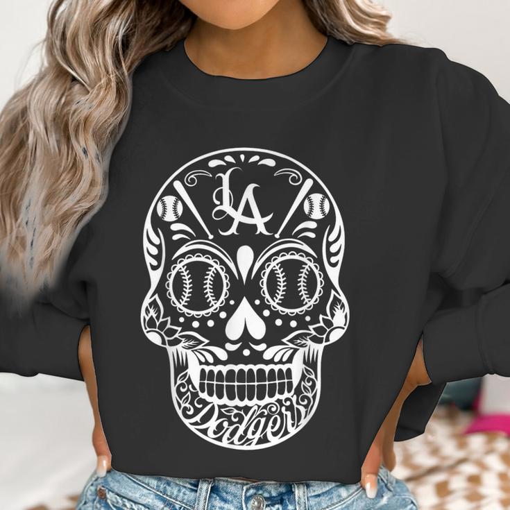 Los Angeles Sugar Skull Day Of The Dead Cinco De Mayo Men Women T-Shirt Graphic Print Casual Unisex Tee Women Sweatshirt Gifts for Women