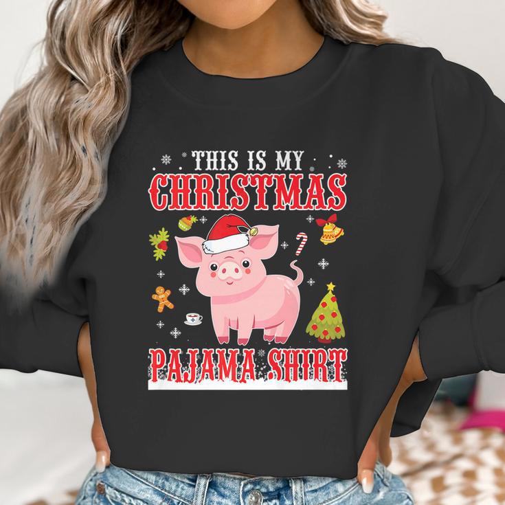 Lovely Pig On Snow Gilf This Is My Christmas Pajama Women Sweatshirt Gifts for Women