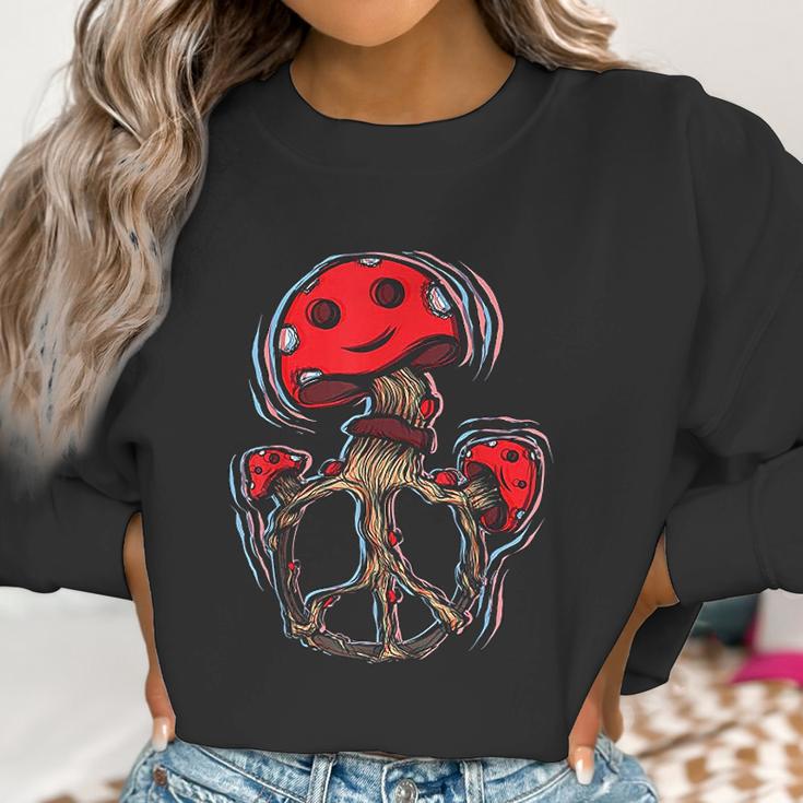 Magic Mushrooms Peace Sign Women Sweatshirt Gifts for Women