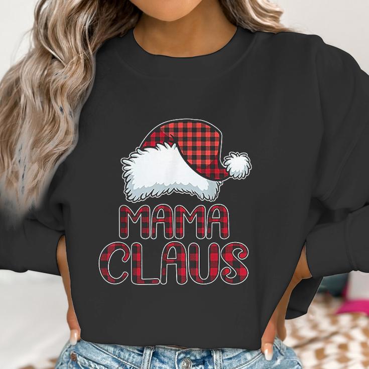 Mama Claus Santa Hat Red Buffalo Plaid Christmas Women Sweatshirt Gifts for Women