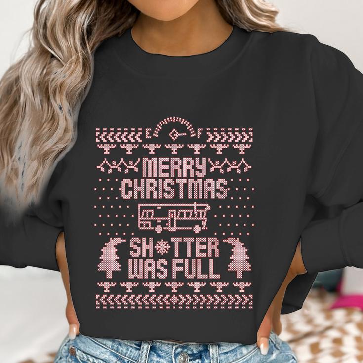 Merry Christmas Shitter Was Full Shitter Funny Retro Classic Xmas Women Sweatshirt Gifts for Women