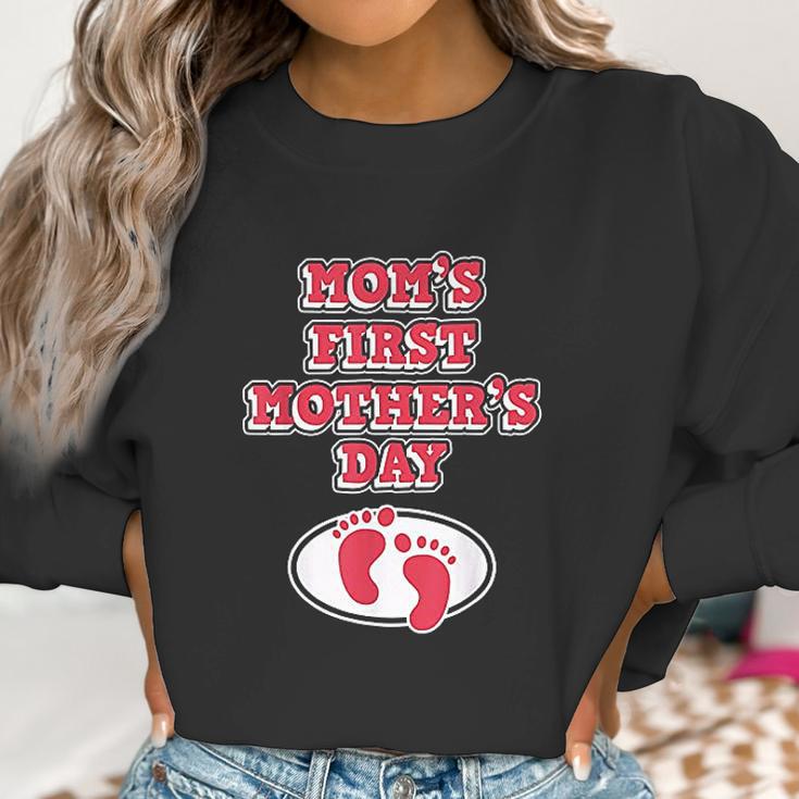 Mom First Mothers Day Baby Foot Women Sweatshirt Gifts for Women