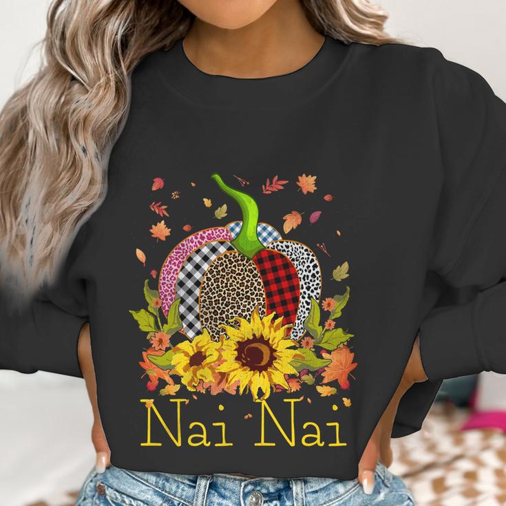 Nai Nai Pumpkin Leopard Print Sunflower Grandma Buffalo Plai Cute Gift Women Sweatshirt Gifts for Women