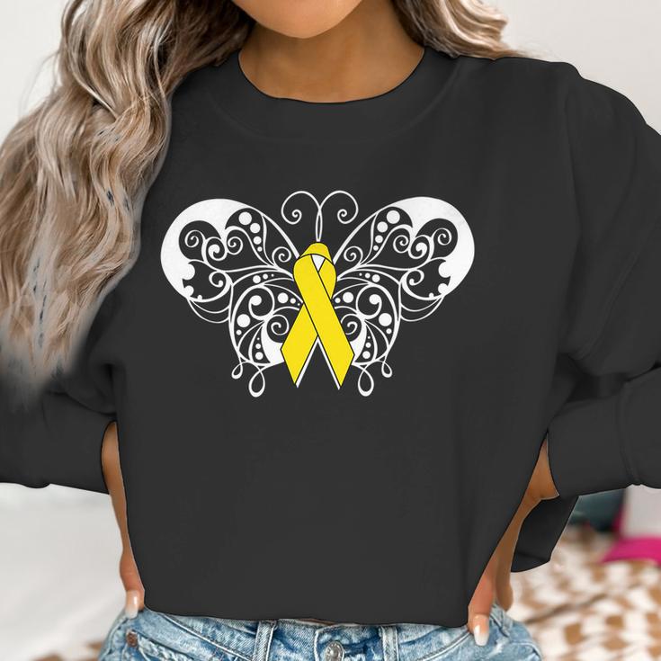 Neuroblastoma Awareness Ribbon Butterfly Women Sweatshirt Gifts for Women