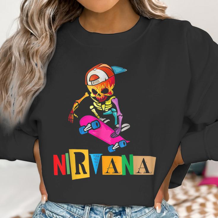 Nirvanas Skateboard Skelton V3 Men Women T-Shirt Graphic Print Casual Unisex Tee Women Sweatshirt Gifts for Women