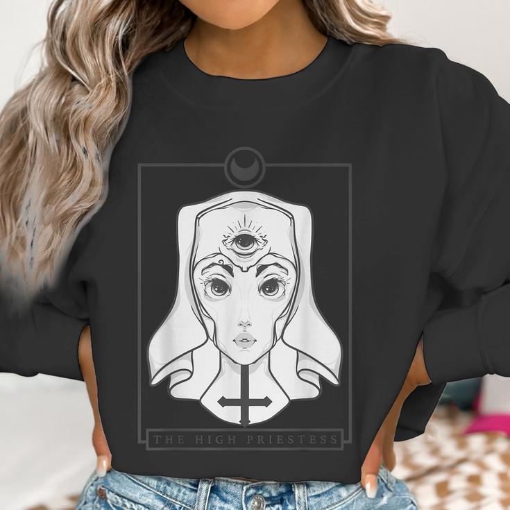 Pastel Goth Tarot | Witch Clothing | Gothic High Priestess Men Women T-Shirt Graphic Print Casual Unisex Tee Women Sweatshirt Gifts for Women