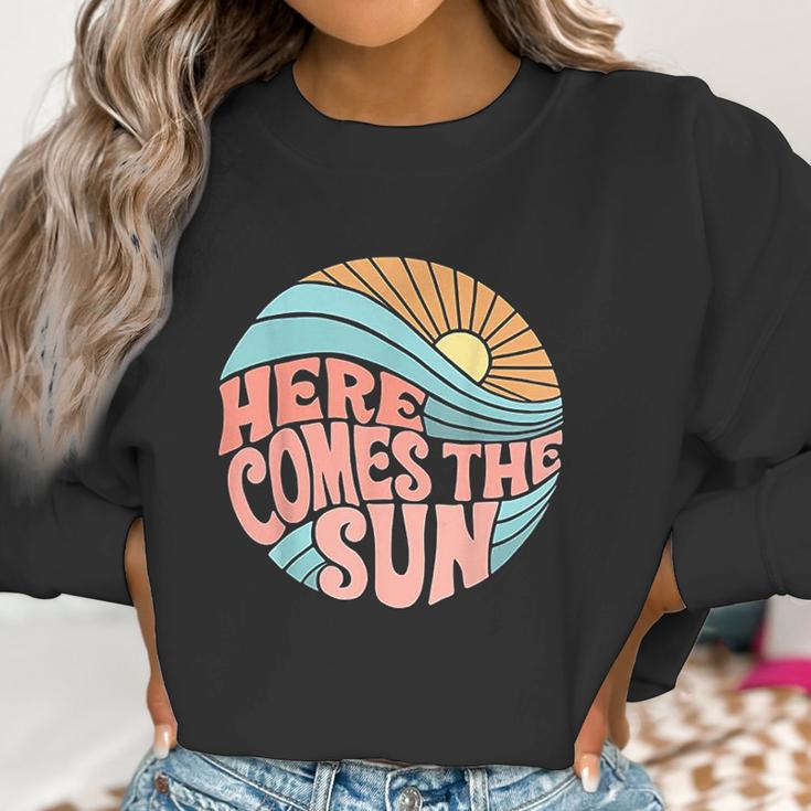 Pink Groovy Here Comes The Sun Classic For Women Men Women Sweatshirt Gifts for Women