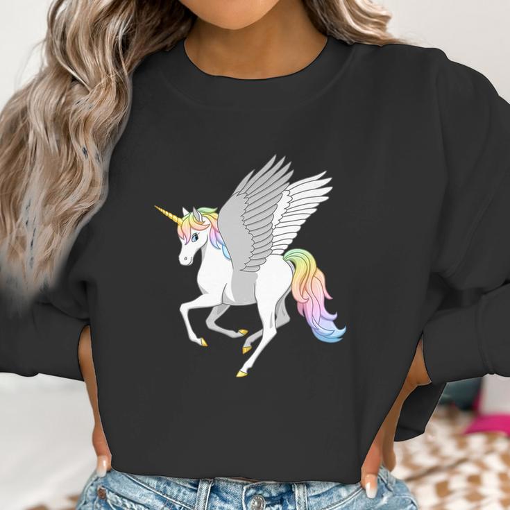 Pretty Flying Horse Rainbow Unicorn Pegasus Women Sweatshirt Gifts for Women