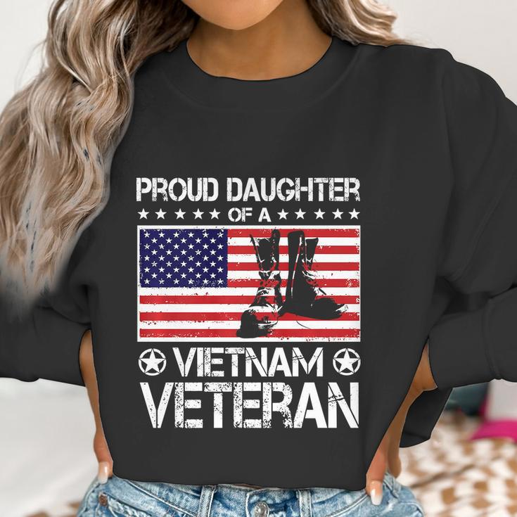 Proud Daughter Of Vietnam Veteran Us Flag Veteran Boots Graphic Design Printed Casual Daily Basic Women Sweatshirt Gifts for Women