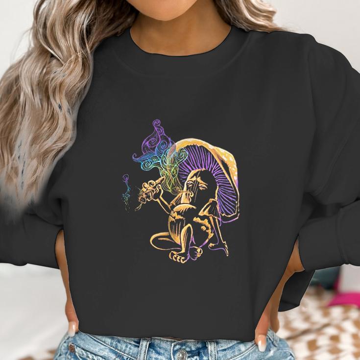 Psychedelic Magic Mushroom Smoking A Human Women Sweatshirt Gifts for Women