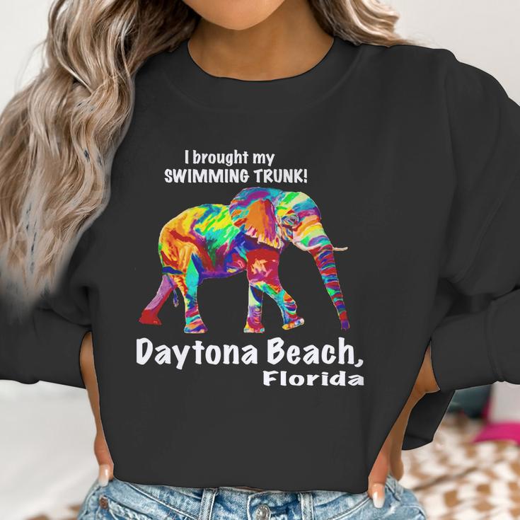 Rainbow Elephant Daytona Beach Florida Tee Women Sweatshirt Gifts for Women