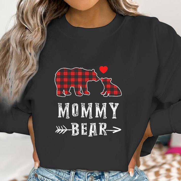 Red Plaid Mommy Bear One Cub Matching Buffalo Pajama Xmas Women Sweatshirt Gifts for Women