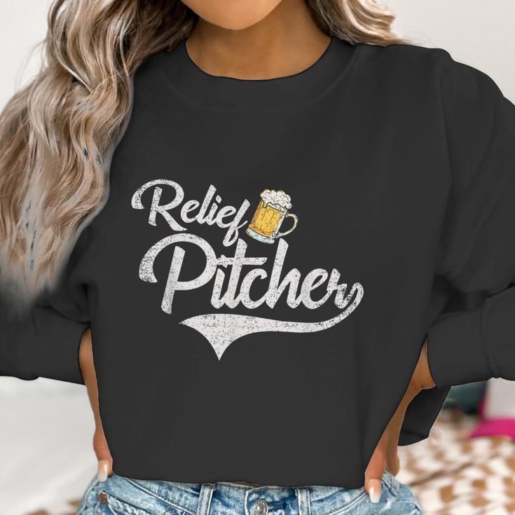 Relief Pitcher Beer And Baseball Funny Graphic Design Printed Casual Daily Basic Women Sweatshirt Gifts for Women