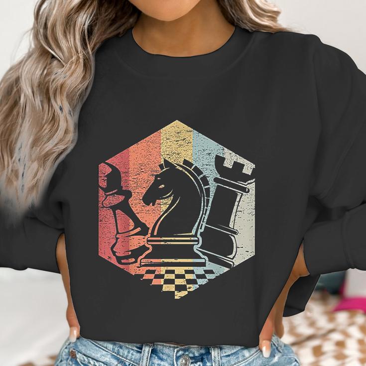 Retro Bishop Horse Rook Funny Chess Gift Idea Women Sweatshirt Gifts for Women