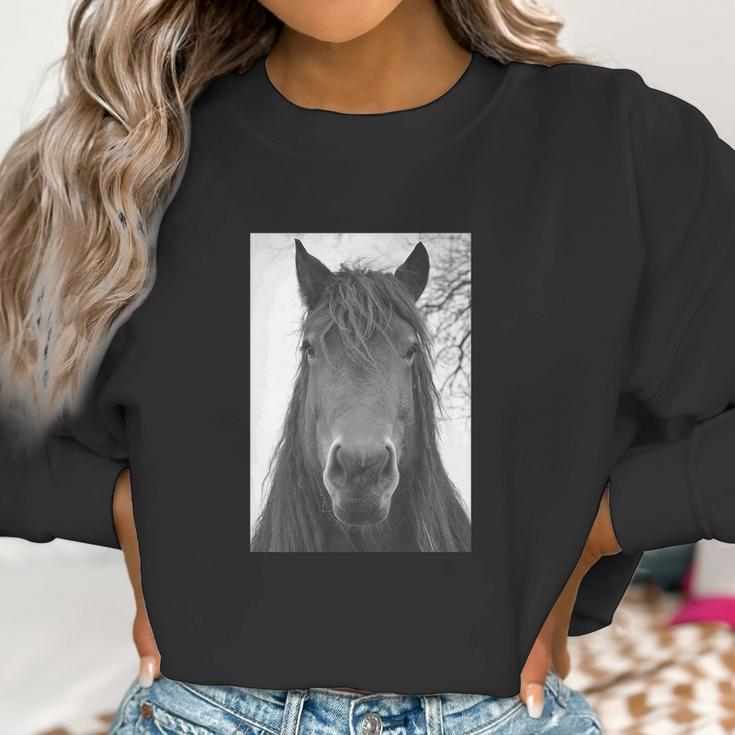 Retro Graphic Horse Head Mono Picture Women Sweatshirt Gifts for Women