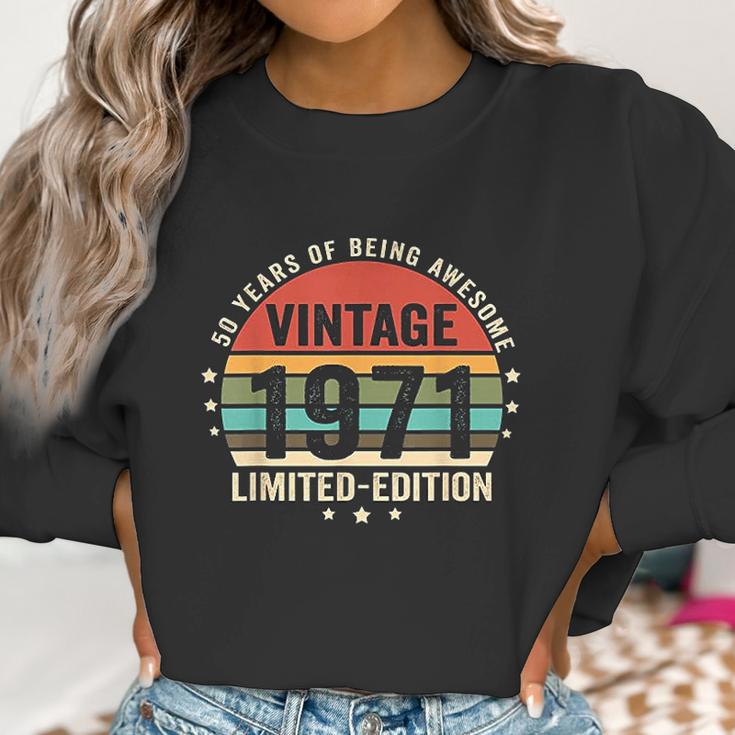 Retro Vintage 1971 50 Year Old 50Th Birthday Gift Mom Dad Women Sweatshirt Gifts for Women