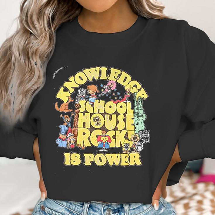 Ripple Junction Schoolhouse Rock Knowledge Is Power Logo Group Adult Women Sweatshirt Gifts for Women