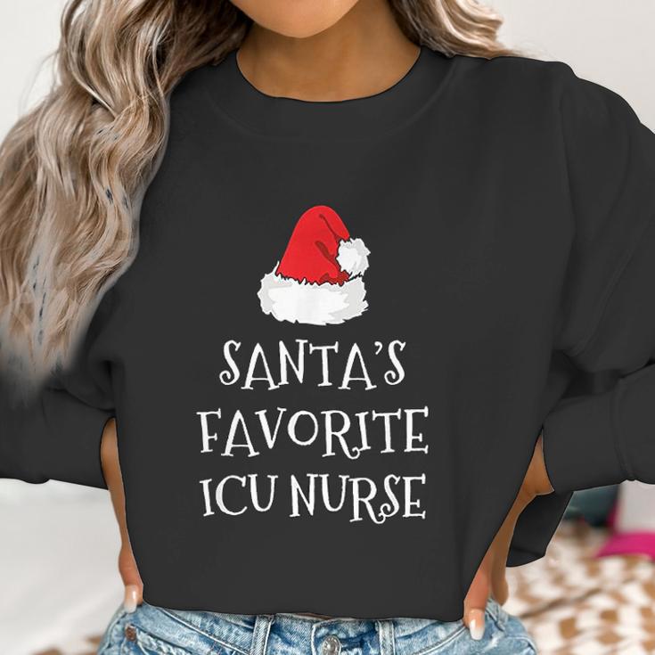 Santas Favorite Icu Nurse Gift Christmas Intensive Care Women Sweatshirt Gifts for Women