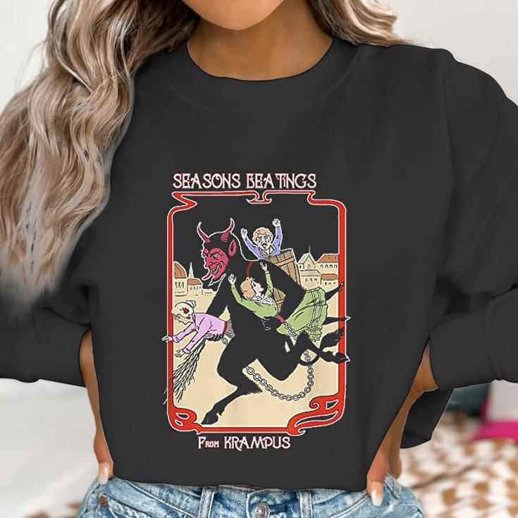 Seasons Beatings From Krampus Christmas Women Sweatshirt Gifts for Women