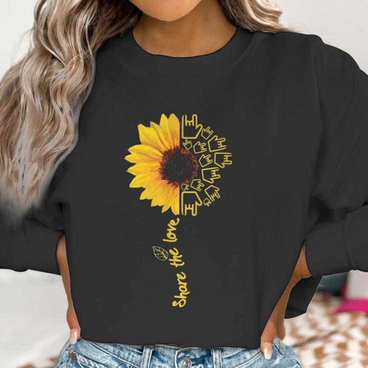 Share The Love Sunflower Sign Language Women Sweatshirt Gifts for Women