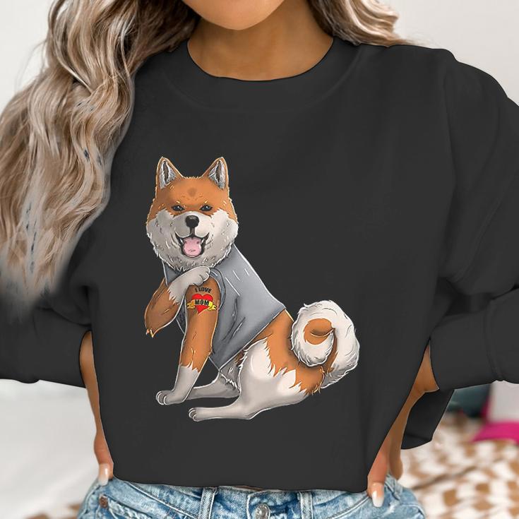 Shiba Inu I Love Mom Tattoo Dog Women Sweatshirt Gifts for Women