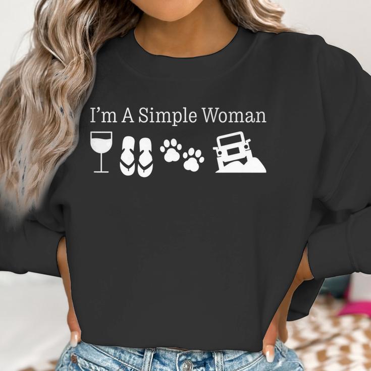 Womens Im A Simple Woman Love Wine Flip Flops Dog Jeeps Gift Women Sweatshirt Gifts for Women