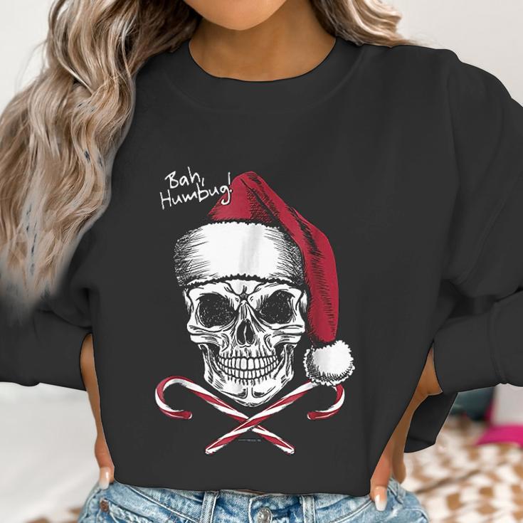 Skull Bah Humbug Christmas Funny Santa Women Sweatshirt Gifts for Women