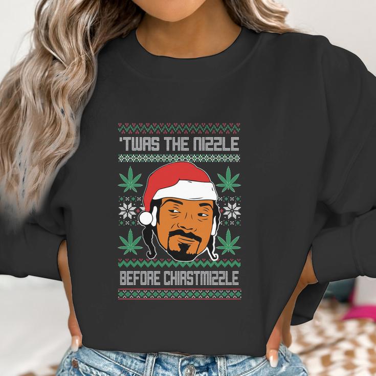 Snoop Dogg Weed Twas The Nizzle Before Christmizzle Ugly Christmas Sweater Women Sweatshirt Gifts for Women